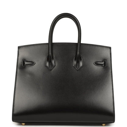 Hermes Birkin handbag, black leather with double handles and front strap details