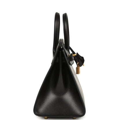 Hermes Birkin handbag, black leather with gold-tone lock and double top handles