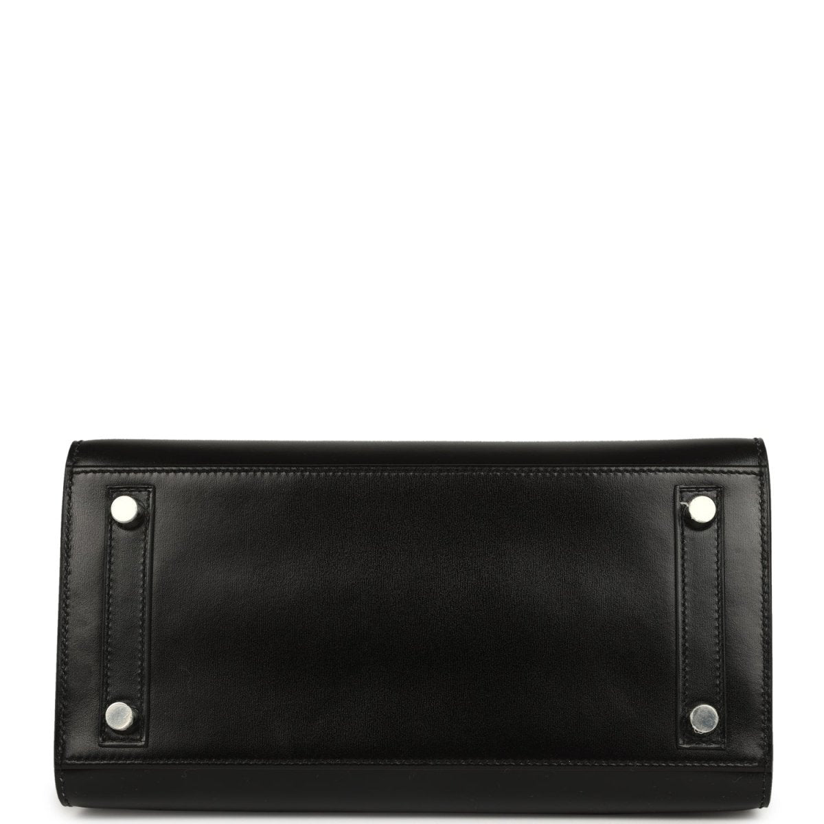 Hermès Birkin Sellier 25 handbag, black box calfskin, back panel with metal corner studs