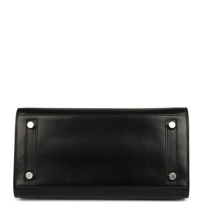 Hermès Birkin Sellier 25 handbag, black box calfskin, back panel with metal corner studs