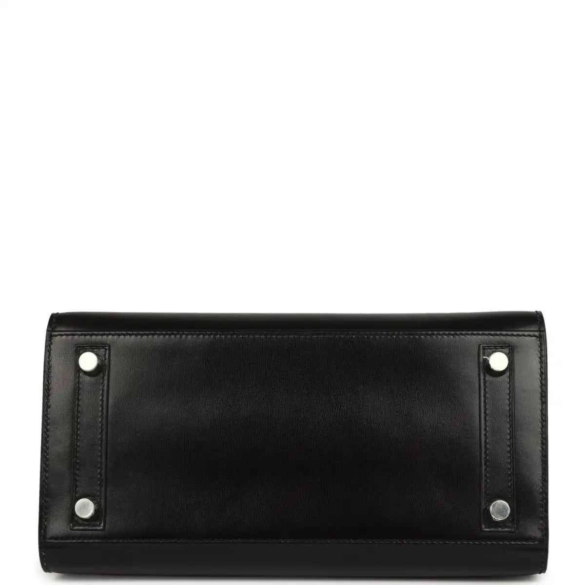 Hermès Birkin Sellier 25 handbag, black box calfskin, back panel with metal corner studs