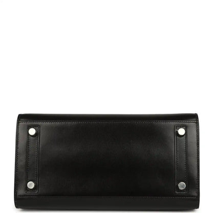 Hermès Birkin Sellier 25 handbag, black box calfskin, back panel with metal corner studs
