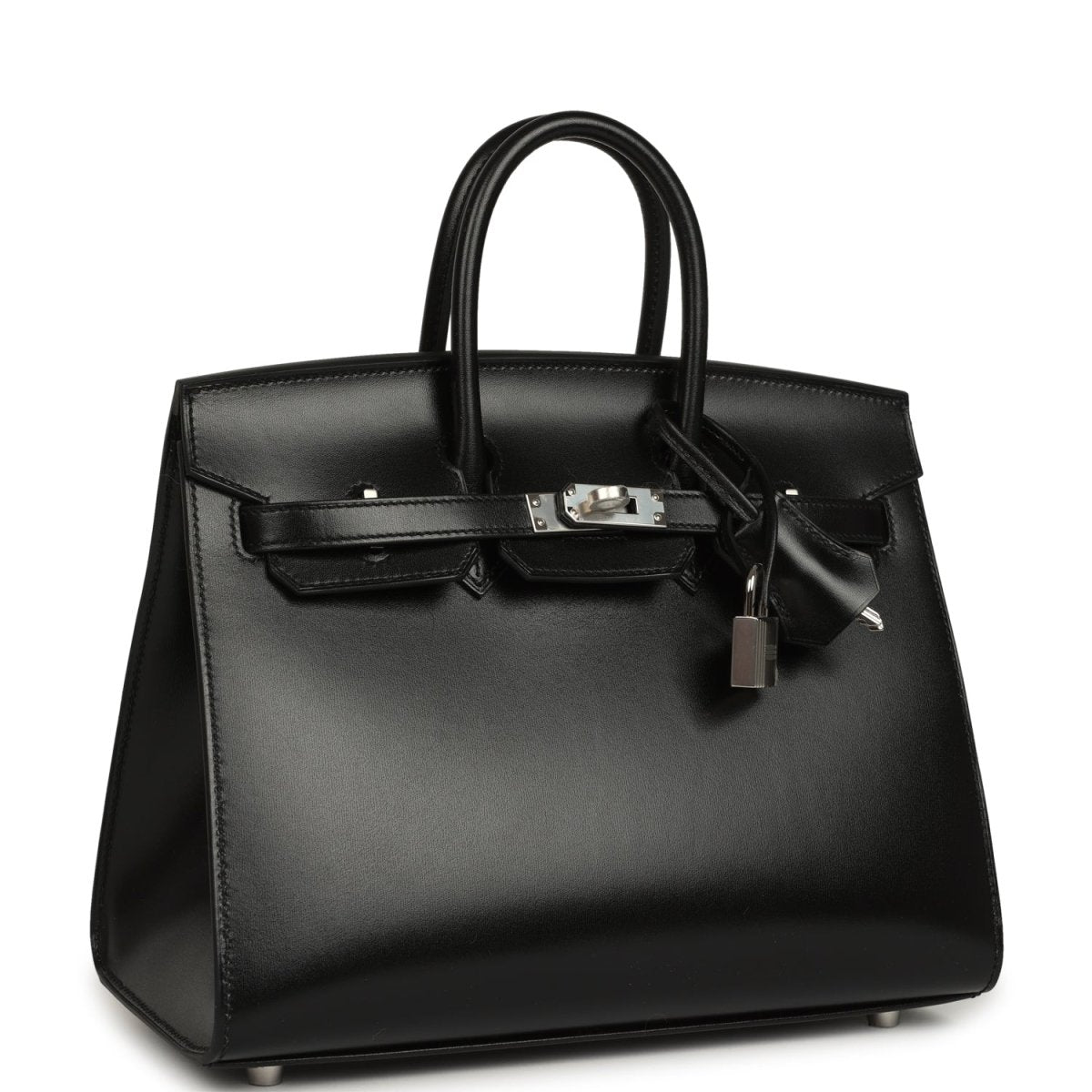 Hermès Birkin Sellier 25 handbag, black box calfskin, palladium clasp, top handles