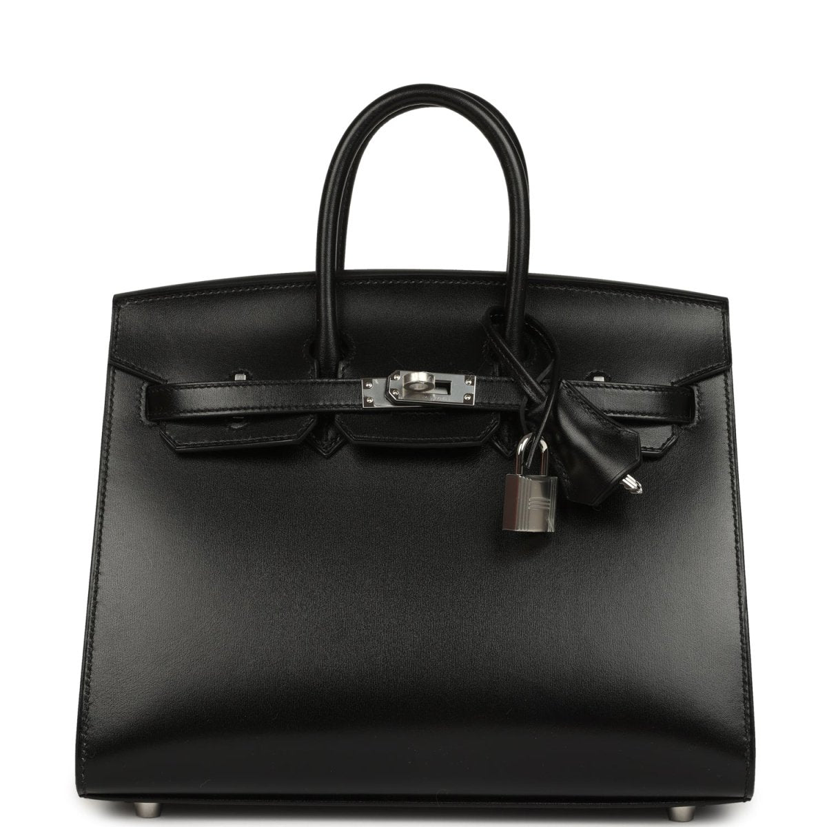 Hermès Birkin Sellier 25 handbag, black box calfskin, palladium hardware, top handles