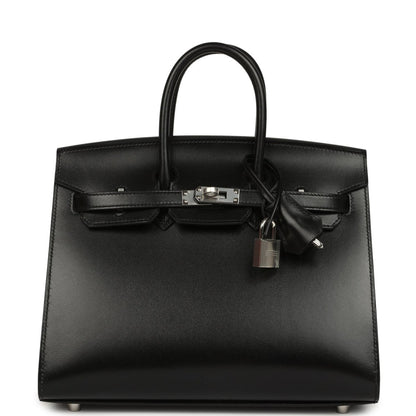 Hermès Birkin Sellier 25 handbag, black box calfskin, palladium hardware, top handles