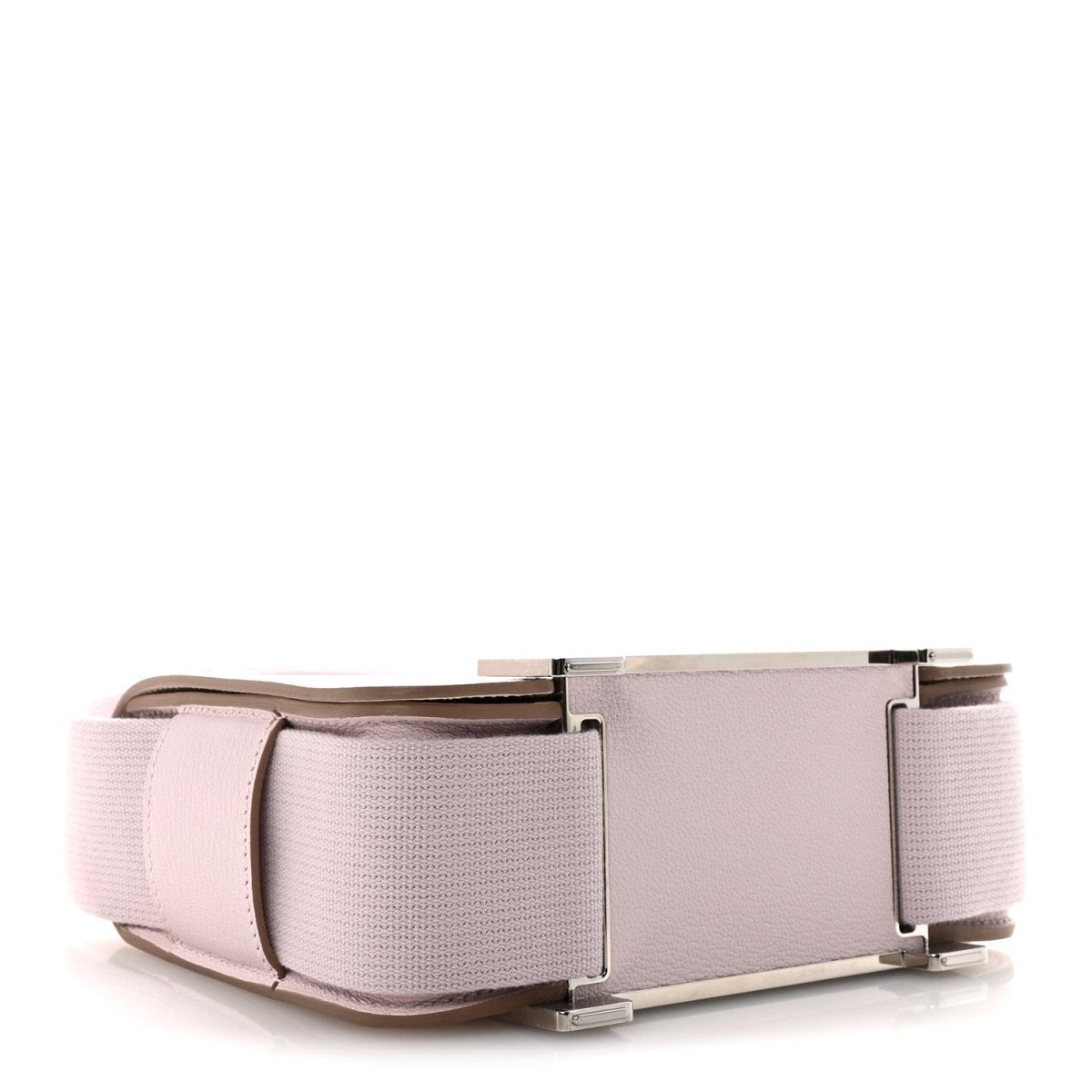 Hermès Geta messenger bag in pale mauve and light gray leather with strap hardware