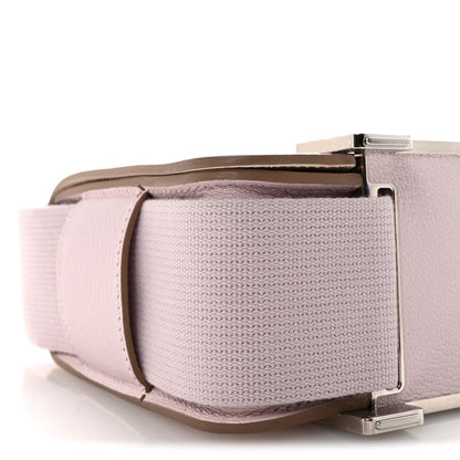 Hermès Geta messenger bag front view with bicolor panels and rectangular metal clasps