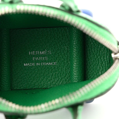 Green leather lining with stamped 'HERMES PARIS MADE IN FRANCE' text