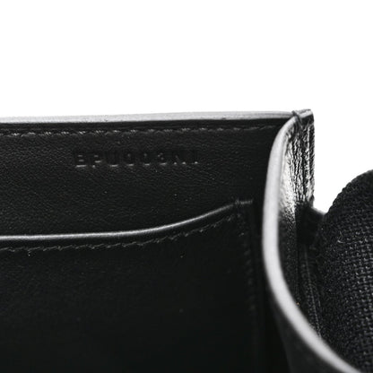 HERMES black leather crossbody bag with stamped interior text and stitched edge