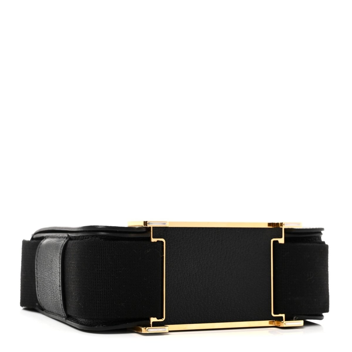 Hermes black leather crossbody bag with gold-tone turn-lock hardware