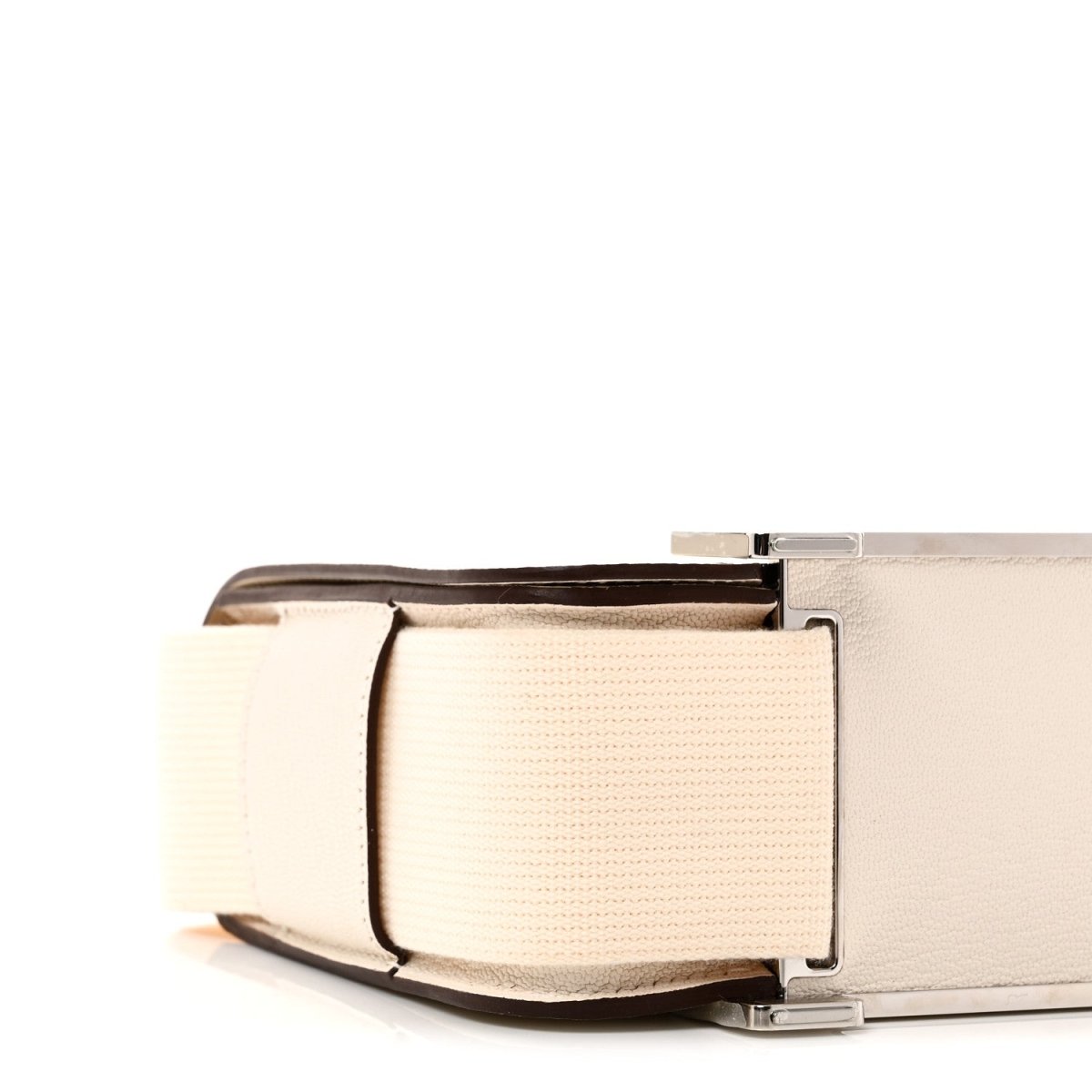 Hermes Nata messenger bag side pocket with front clasp and metal frame