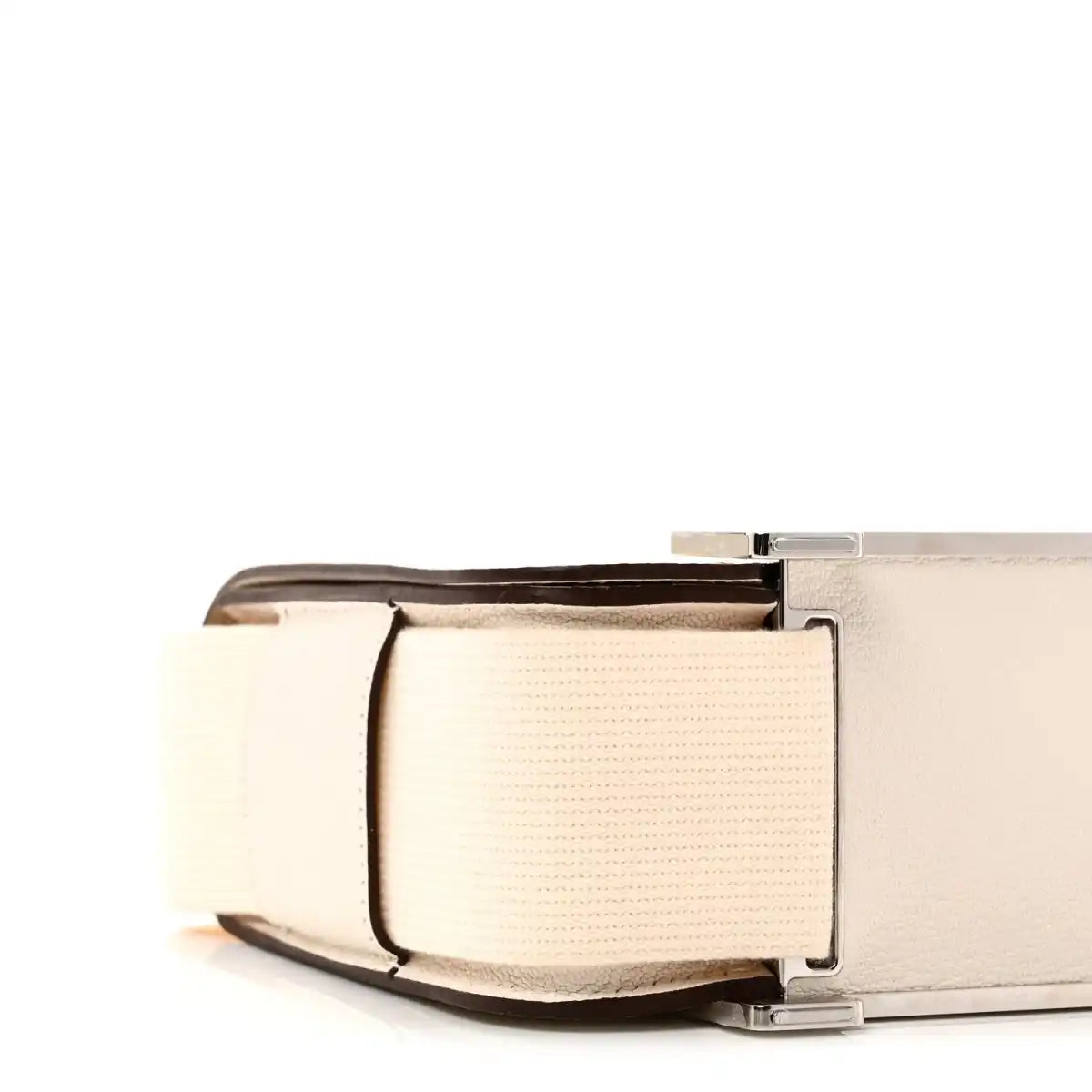 Hermes Nata messenger bag side pocket with front clasp and metal frame