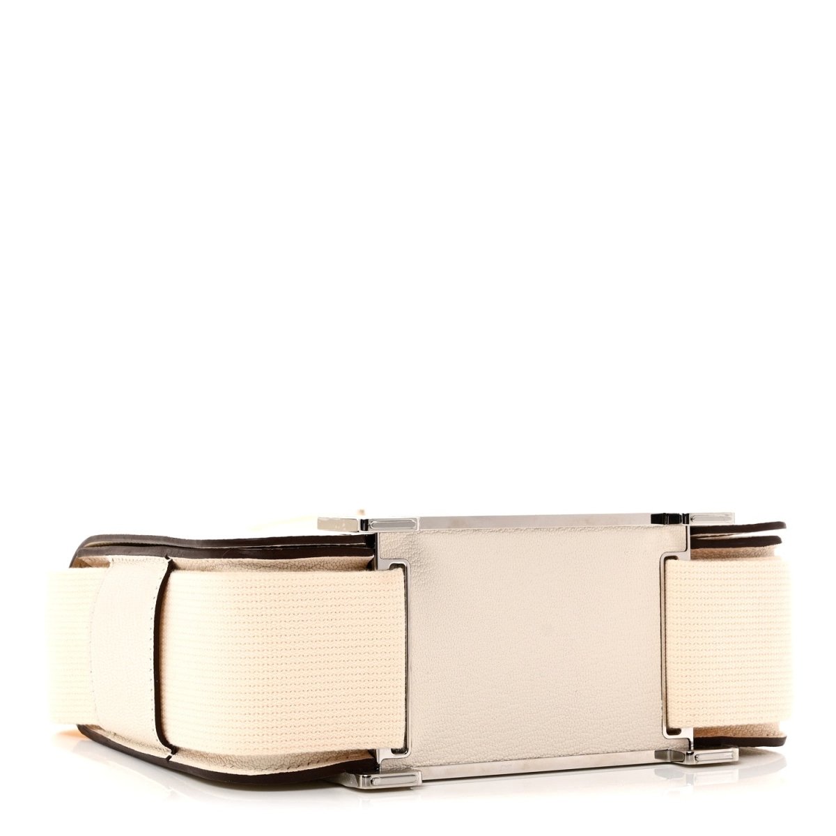 Hermes Nata messenger bag side view with front clasp and wide strap
