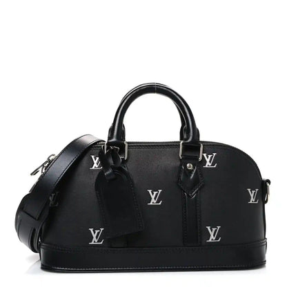 Black Louis Vuitton monogram Alma handbag with top handles and shoulder strap