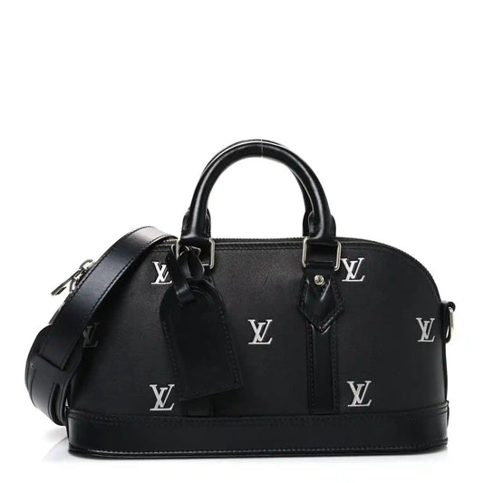 Black Louis Vuitton monogram Alma handbag with top handles and shoulder strap
