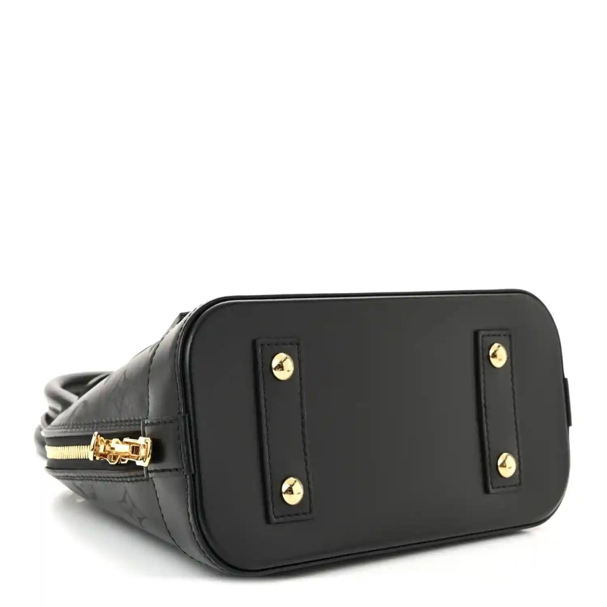 Louis Vuitton Alma BB handbag, black embossed calfskin with gold hardware accents