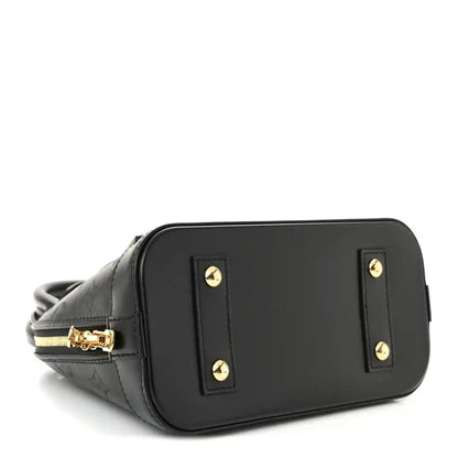 Louis Vuitton Alma BB handbag, black embossed calfskin with gold hardware accents