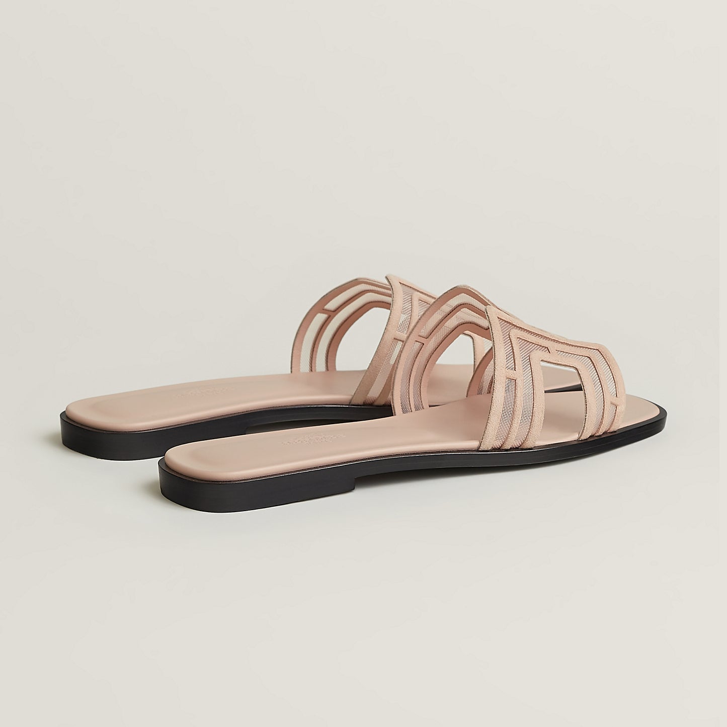Hermès Oran leather sandals in beige nude