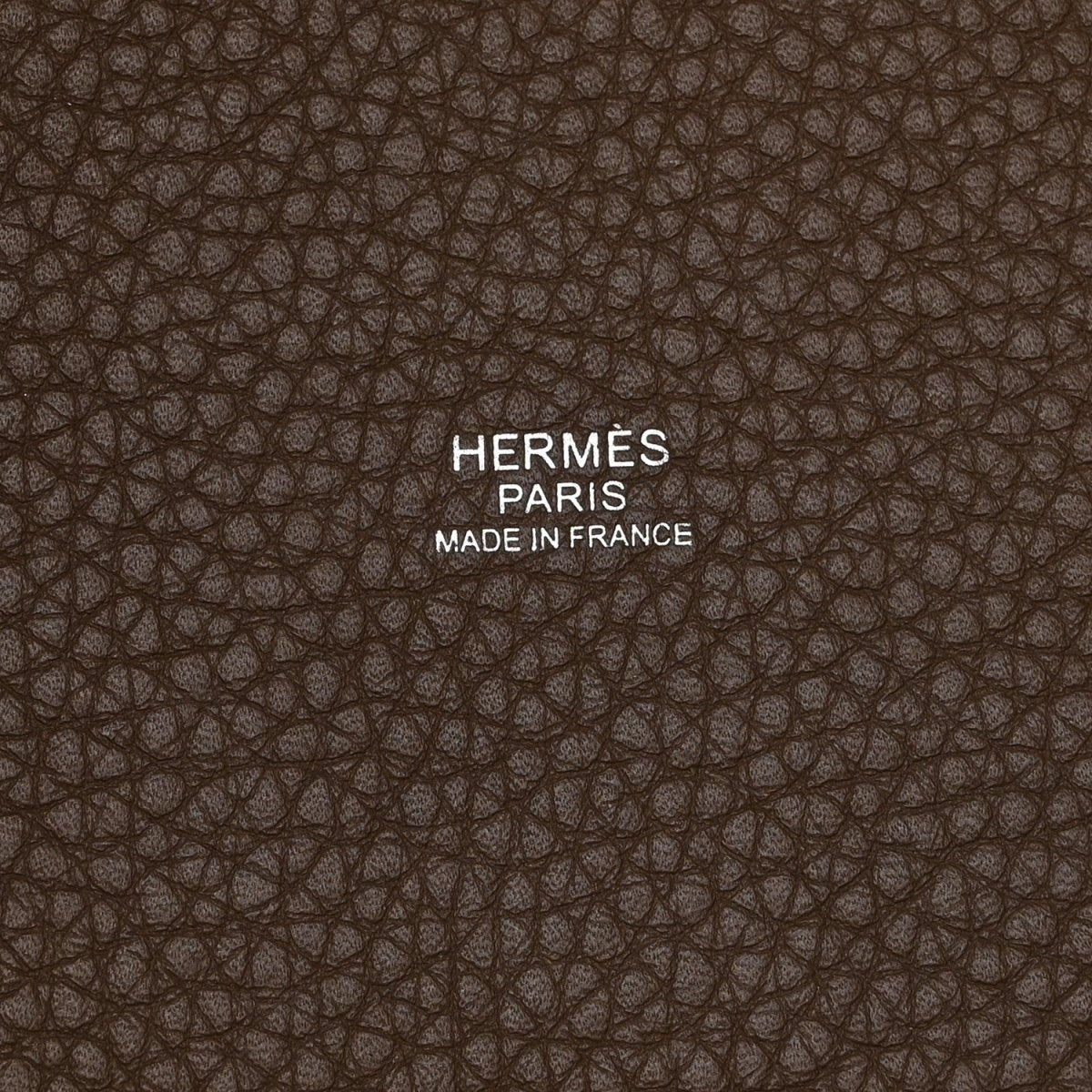 Taupe leather lining with HERMES PARIS made in France stamp