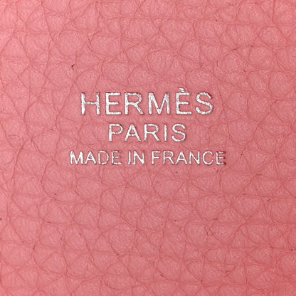 Rose leather with HERMES PARIS MADE IN FRANCE text in center