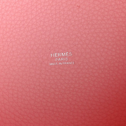 Rose leather stamp reading HERMES PARIS and MADE IN FRANCE
