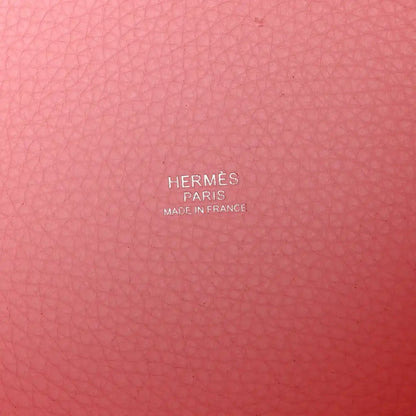 Rose leather stamp reading HERMES PARIS and MADE IN FRANCE