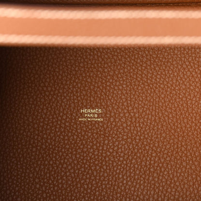 Hermès Paris leather interior stamp on tan grain