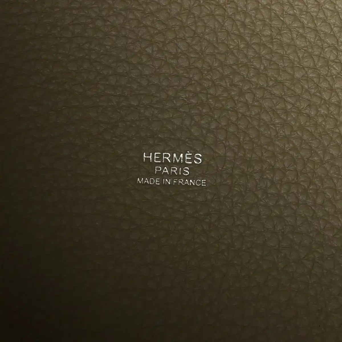 Hermès Paris leather lining panel with Made in France stamp