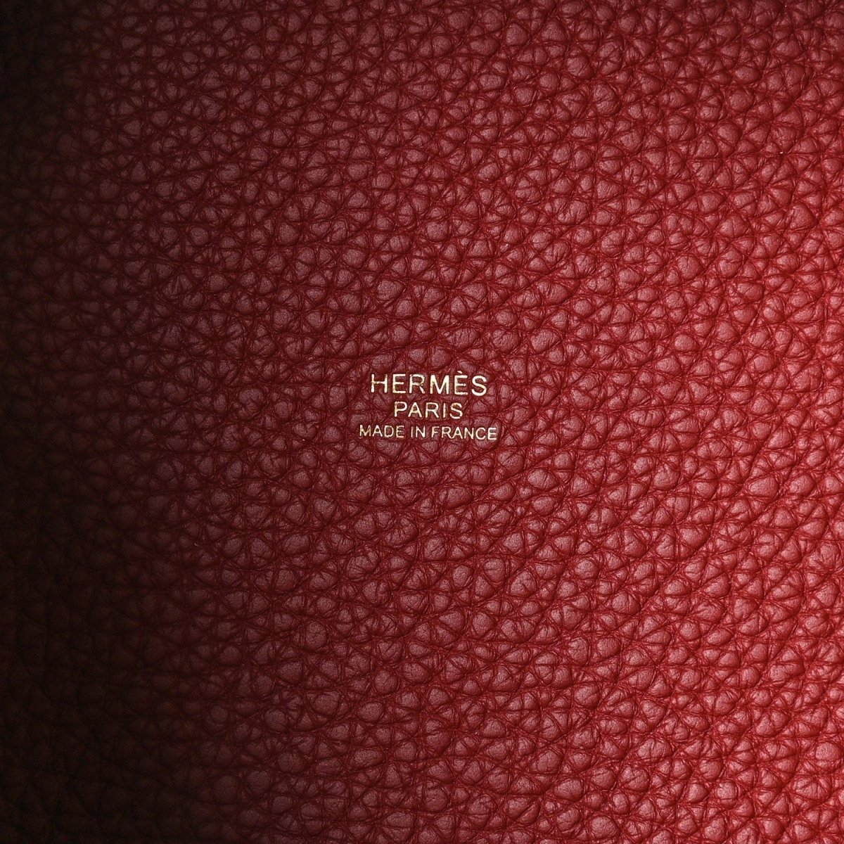 Red leather lining with HERMÈS PARIS MADE IN FRANCE stamp