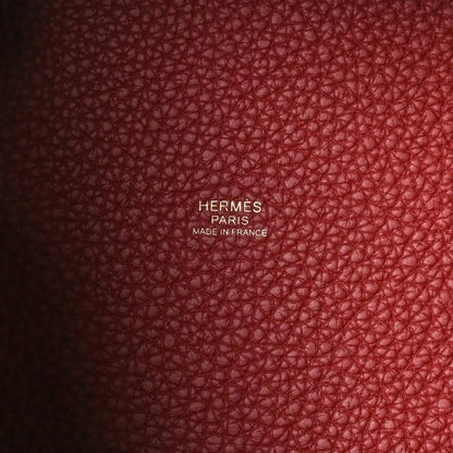 Red leather lining with HERMÈS PARIS MADE IN FRANCE stamp