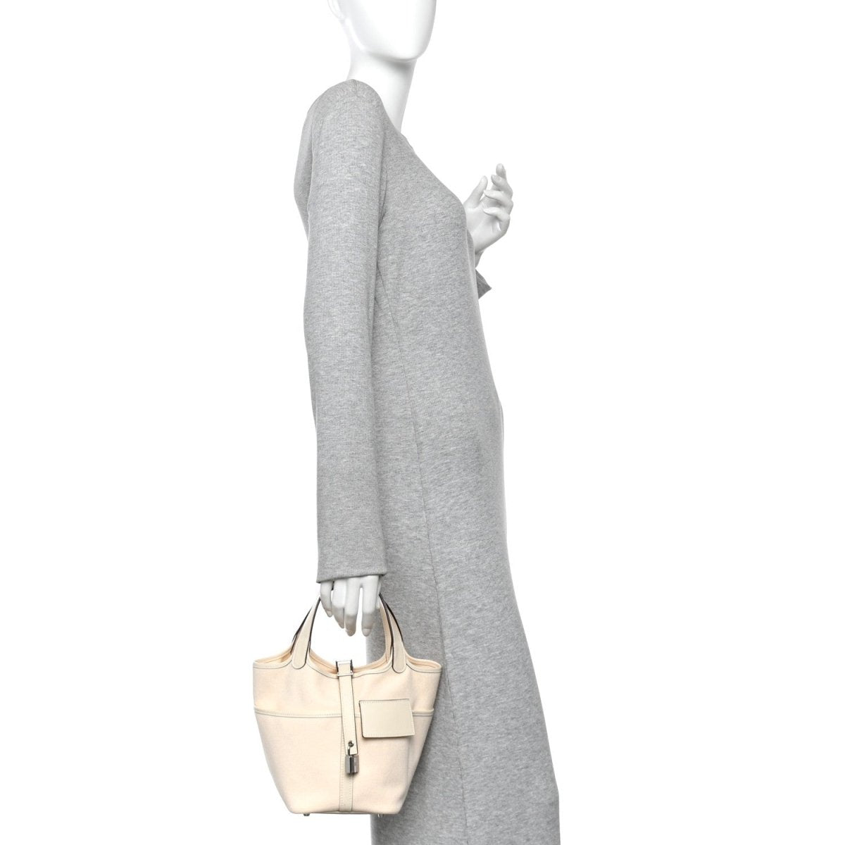 Nata canvas mini tote bag with top handles and front pocket
