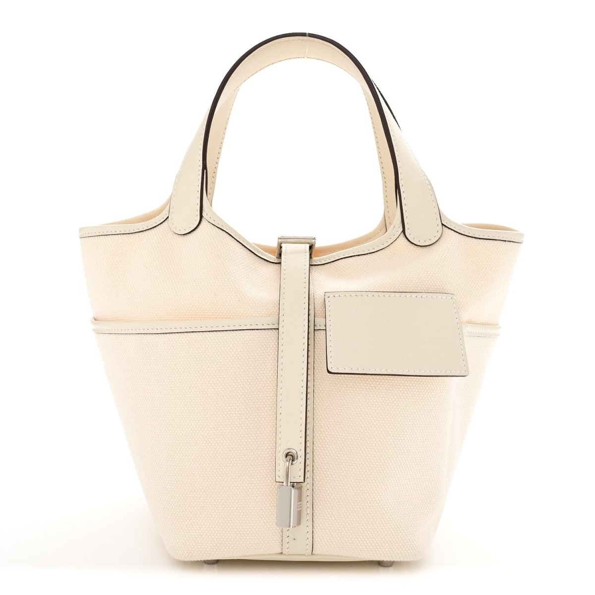 Nata canvas cargo tote bag with top handles and front pocket with flap