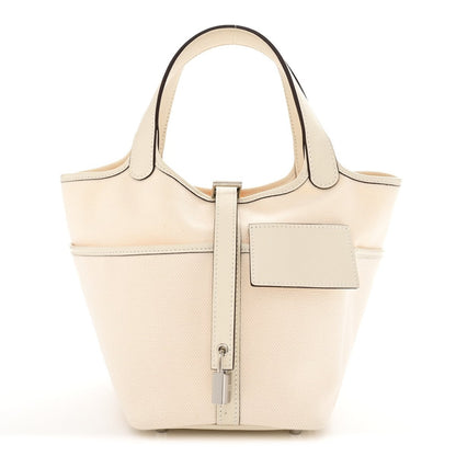 Nata canvas cargo tote bag with top handles and front pocket with flap